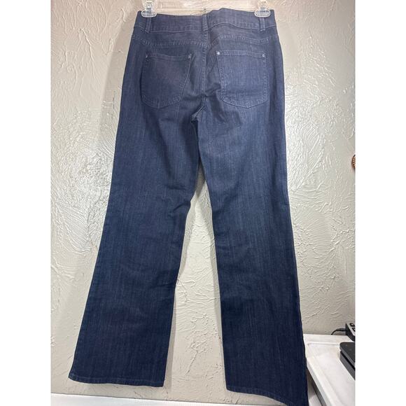 Elle Vintage Womens Wide Leg Trouser Style Denim Blue Stretch Jeans Size 8 - Picture 2 of 7